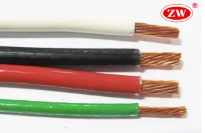 Four colors of THHN wires