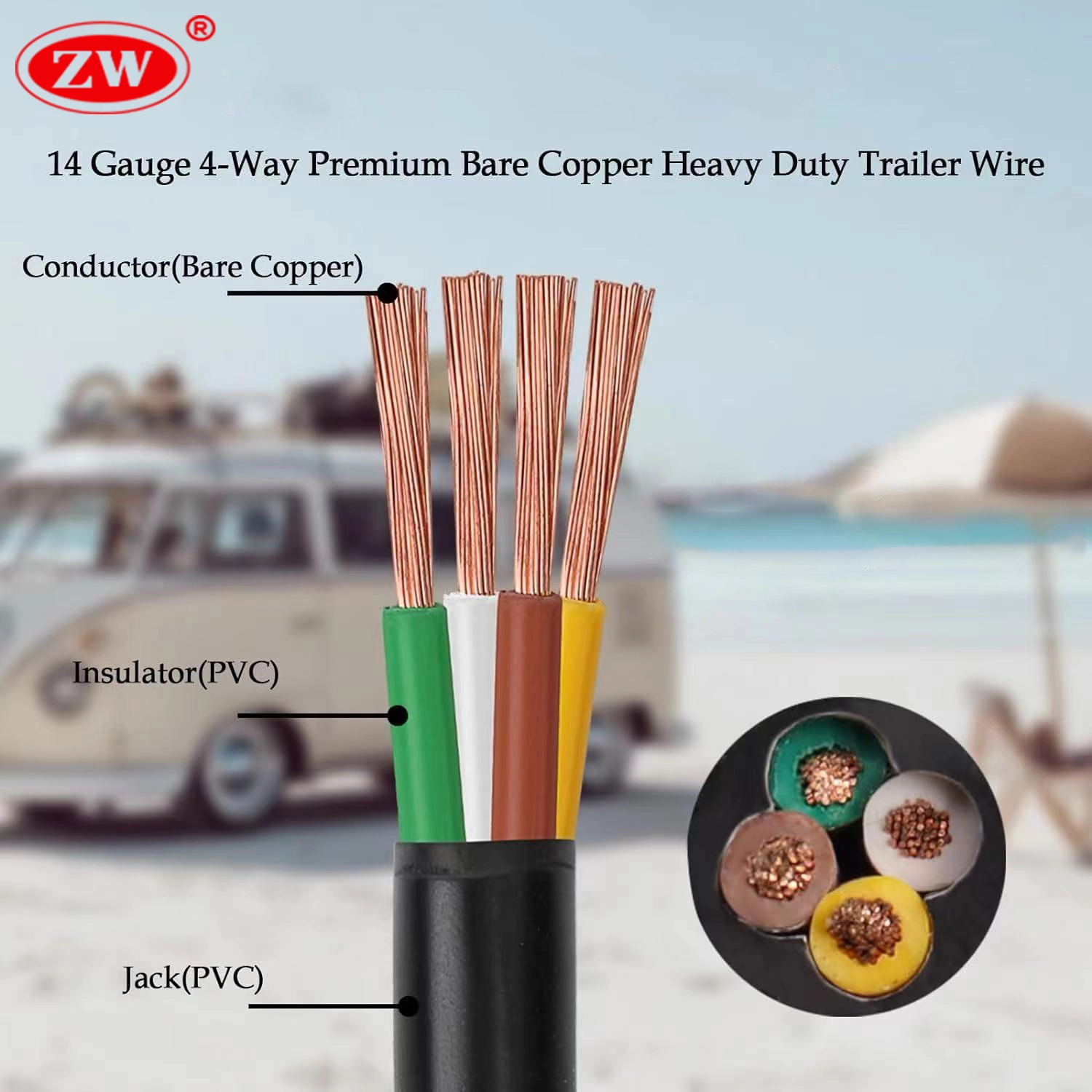 14 gauge 4 WAY TRAILER WIRES