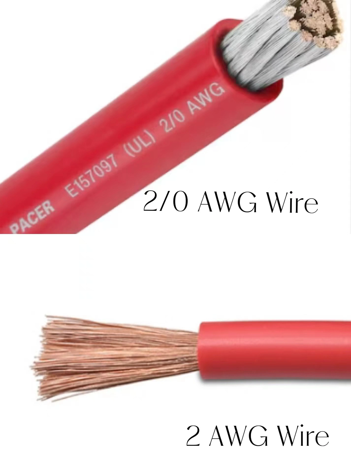 2 AWG & 2/0 AWG Wires